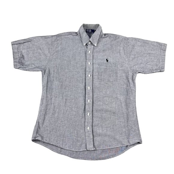 Polo Ralph Lauren Grey Chambray Short Sleeve Button Down Shirt Sz 2X - Picture 1 of 5